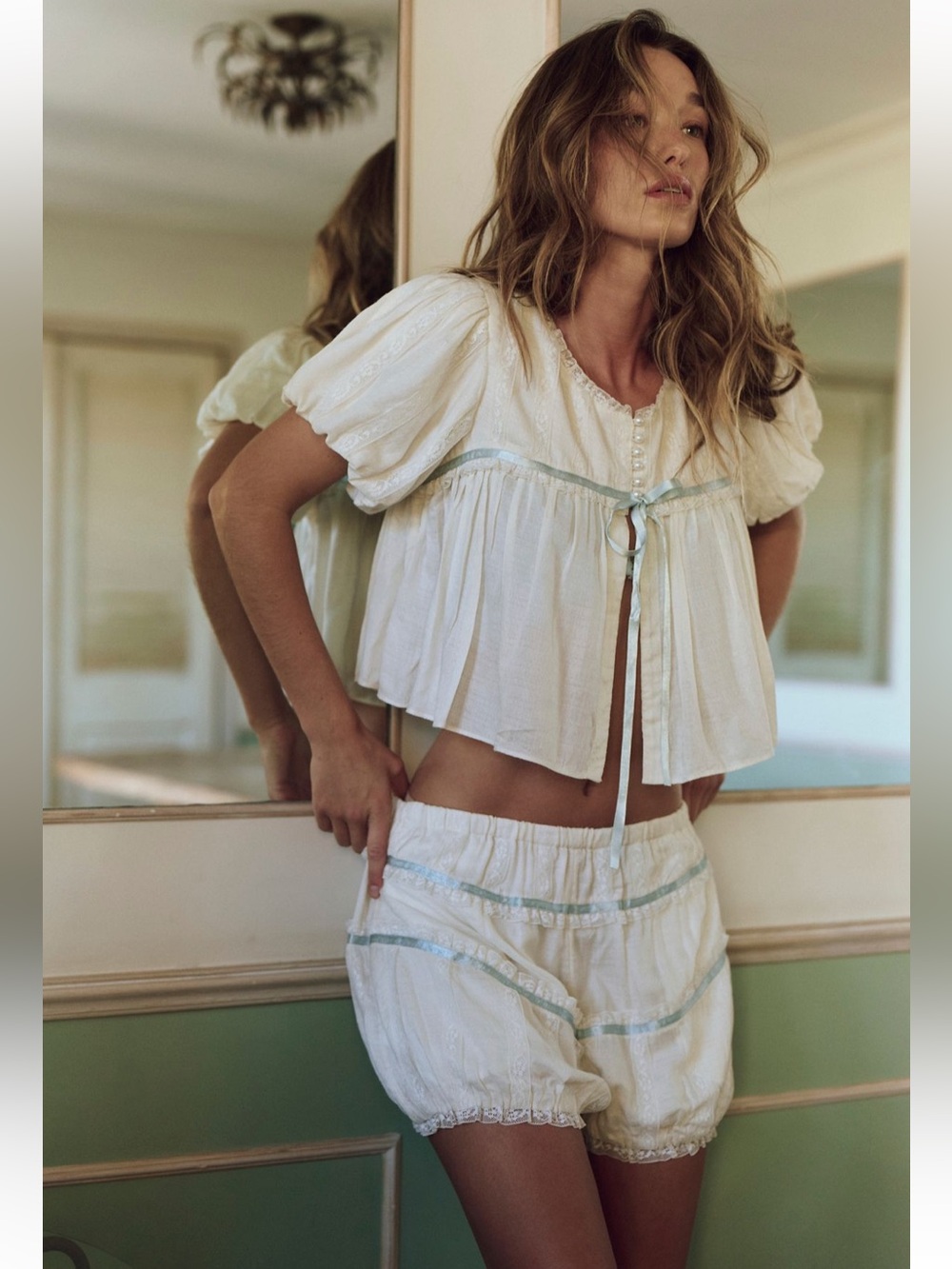 Free People Bali Sweetie Pie Set Tofu White Intimately Top Shorts Small XS NEW - Picture 1 of 11